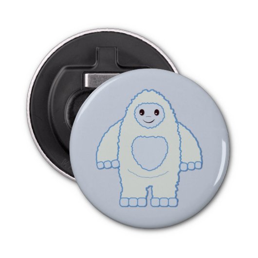 Cute Baby Yeti Button Flesopener (Voorkant)