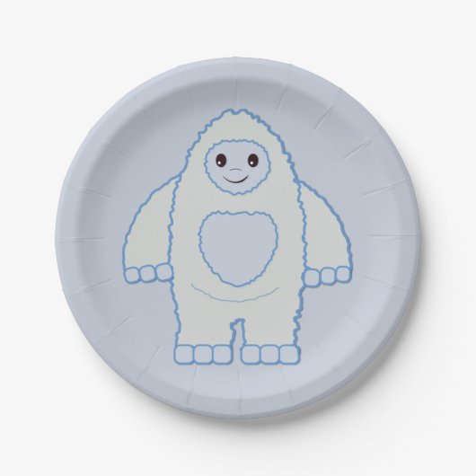 Cute Baby Yeti Papieren Bordje (Voorkant)