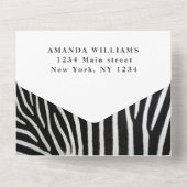 Cute Baby Zebra Safari Jingle Black Waterverf All In One Uitnodiging (Achterkant)