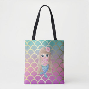 Cute Baby Zeemeermin Ombre Zeemeerminstaart Schubb Draagtas