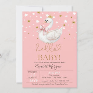 Cute Baby Zwaan Ster van Baby Shower Kaart