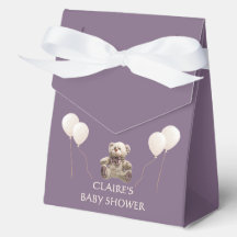 Cute Babybeer met Ballonnen Paarse Favor Doos