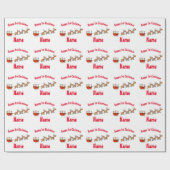 Cute Babys 1e Kerstmis Persoonlijke Kerstman Cadeaupapier (Vlak)