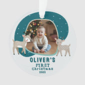 Cute Baby's 1st Christmas Photo Reindeer (devant)