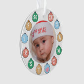 Cute Baby's eerste kerstfoto Ornament (voorkant)