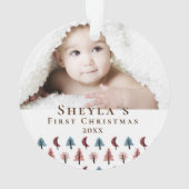 Cute Baby's eerste kerstfoto Ornament (achterkant)
