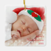 Cute Baby's eerste kerstfoto Ornament keramisch (Voorkant)