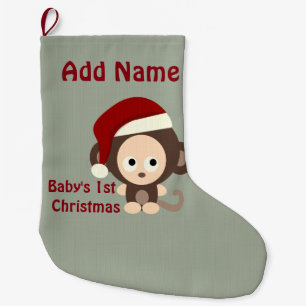 Cute Baby's eerste kerstkerstkerstman Grote Kerstsok