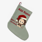 Cute Baby's eerste kerstkerstkerstman Grote Kerstsok (Voorkant (Hangend))