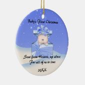 CUTE Baby's Eerste Kerstmis Keramisch Ornament (Rechts)