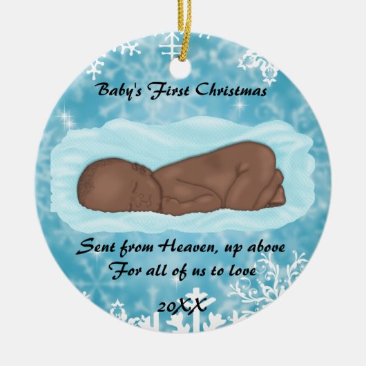 CUTE Baby's Eerste Kerstmis Keramisch Ornament (Voorkant)