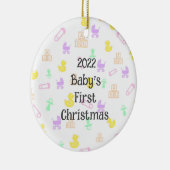 Cute Baby's eerste kerstversiering Keramisch Ornament (Rechts)