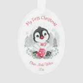 Cute Baby's eerste ovaal kerstacryl Ornament (achterkant)