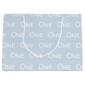 Cute Baby's eerste verjaardag Blauw Groot Cadeauzakje (Voorkant)