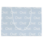 Cute Baby's eerste verjaardag Blauw Groot Cadeauzakje (Achterkant)