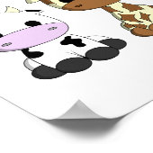 Cute babyschaap giraf nijlpaard cartoon kinderkame poster (Hoek)