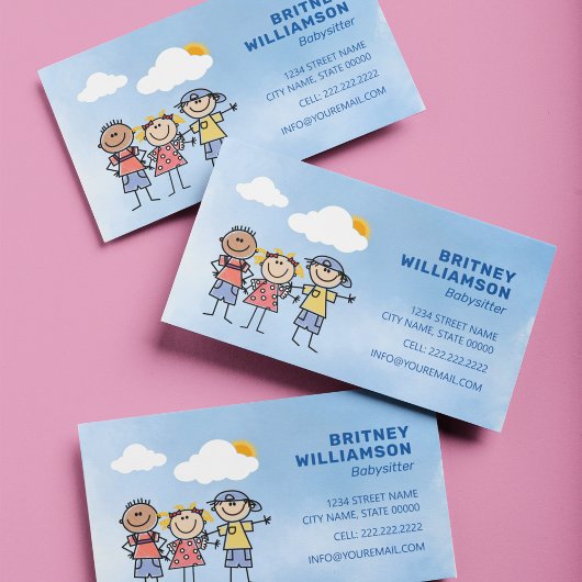 Cute Babysitter Childcare Visitekaartje