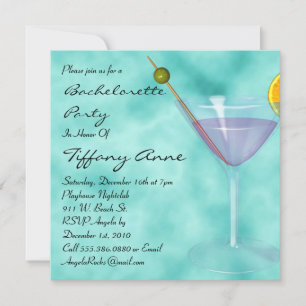 CUTE Bachelorette Party Designer Invites Kaart