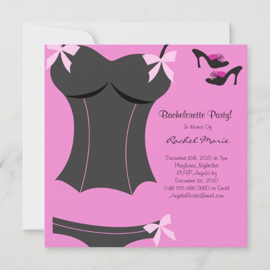 CUTE Bachelorette Party Designer nodigt uit Kaart (Voorkant)