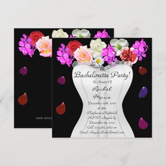 CUTE Bachelorette Party Designer nodigt uit Kaart (Voorkant / Achterkant)
