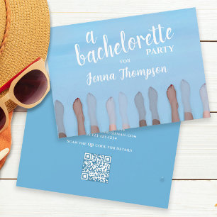 Cute Bachelorette Party Waterverf Spa QR Code Kaart