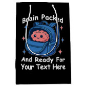 Cute Back-to-School Customizable “Brain Ready" Medium Cadeauzakje (Voorkant)