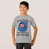 Cute Back-to-School Customizable “Brain Ready" T-shirt (Voorkant volledig)