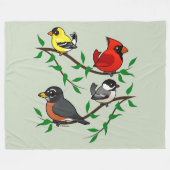 Cute Backyard Birds Fleece Deken (Voorkant (Horizontaal))