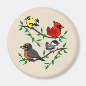 Cute Backyard Birds Magneet (Voorkant)