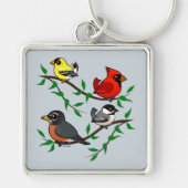 Cute Backyard Birds Sleutelhanger (Voorkant)