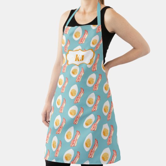 Cute Bacon & Eggs Pattern | Monogram Schort (Insitu)
