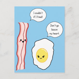 Cute Bacon en Egg Cartoon Briefkaart