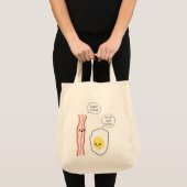 Cute Bacon en Egg Cartoon Tote Bag (Voorkant (product))