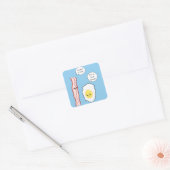 Cute Bacon en Egg Cartoon Vierkante Sticker (Envelop)