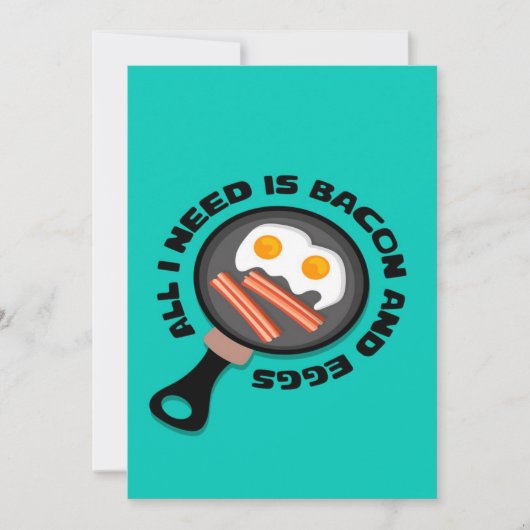 Cute Bacon en eieren | Funny Canvas Feestdagenkaart (Voorkant)