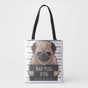 Cute Bad Pug Canvas tas