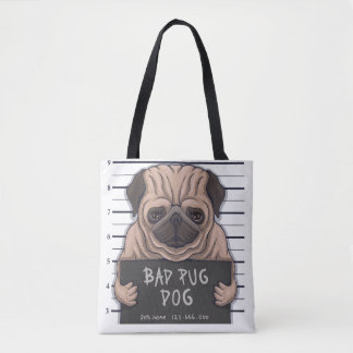 Cute Bad Pug Canvas tas