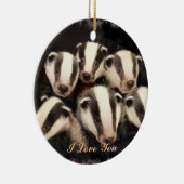 Cute Badger Cubs Keramisch Ornament (Rechts)