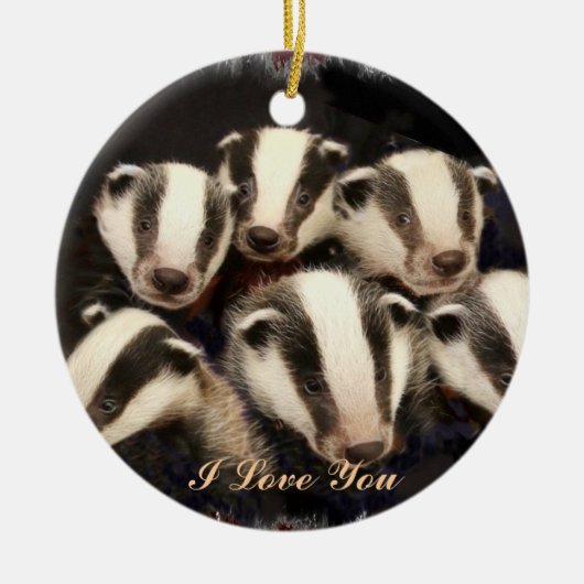 Cute Badger Cubs Keramisch Ornament (Voorkant)