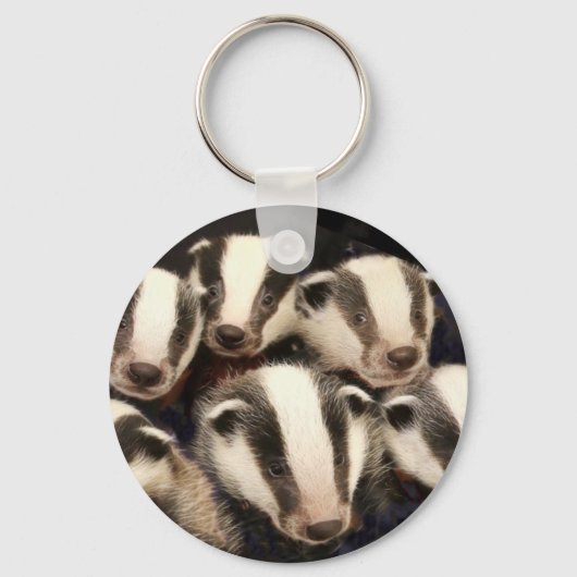 Cute Badger Cubs Sleutelhanger (Voorkant)
