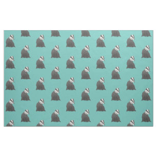 Cute Badger Pattern Stof