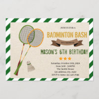 Cute badminton party Invitation