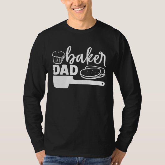 Cute Baker Dad Baking Bakery Cupcakes Pastries T-shirt (Voorkant)