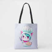 Cute Baker Pastry Chef Cat met Cake en Knife | Draagtas (Voorkant)