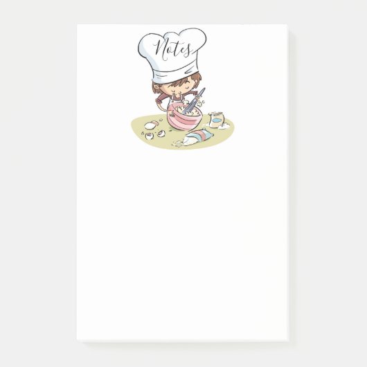 Cute Baker Post-it® Notes (Voorkant)