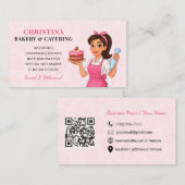 Cute Bakery & Catering Business Card Visitekaartje (Voorkant / Achterkant)