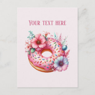 Cute Bakery doughnut voeg bericht of bedrijfsnaam Briefkaart