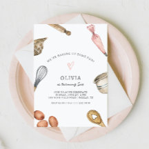 Cute bakfeestje meisje verjaardagsuitnodiging