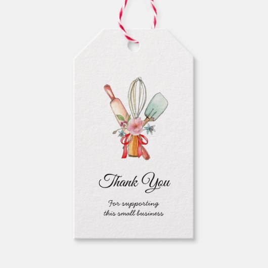 Cute Baking Utensies Bedankt dat je labels hebt ge Cadeaulabel (Voorkant)