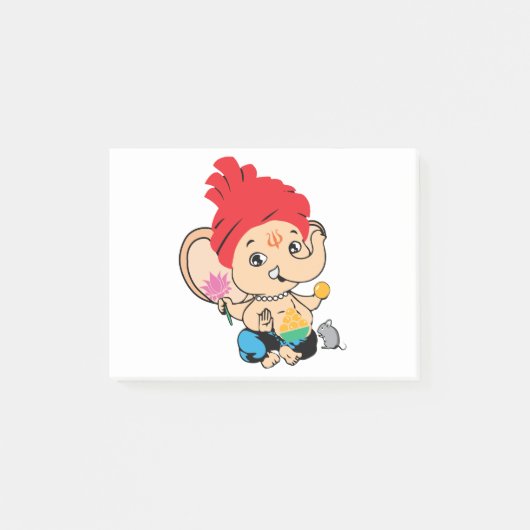 Cute Bal Ganesh Ganapathy Baby Hindu God Post-it® Notes (Voorkant)